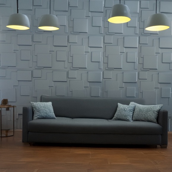 10 pack 3D Wall Panels Decor Tiles Textured Design PVC Waterproof 19.7 19.7” - Picture 2 of 8